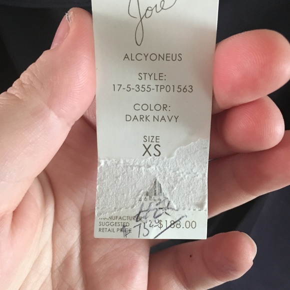 X Small Dark navy Joie Ruffled Blouse - Picture 2 of 4